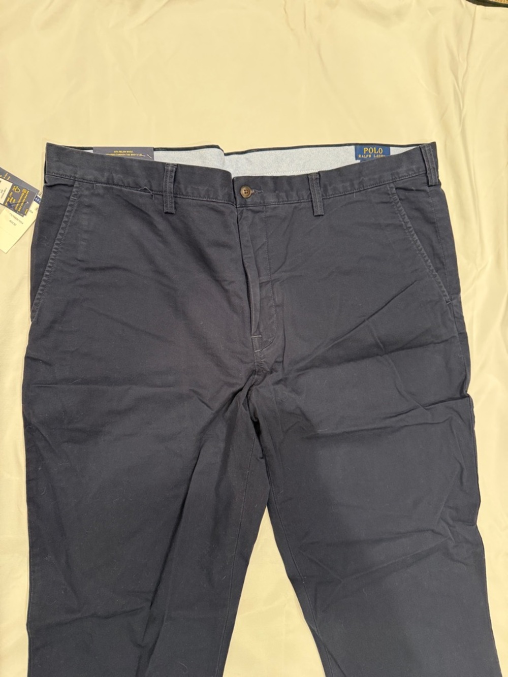 NWT Polo by Ralph Lauren Men's Stretch Straight Dark Navy Chino Pants—40x32 - Picture 6 of 10